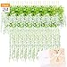 43.2" Artificial Silk Wisteria Vine Ratta Silk Hanging Flower Wedding Decor,24 Pieces,(White)