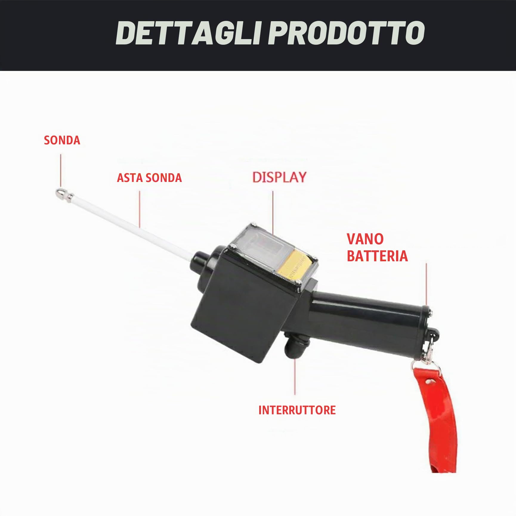 Rilevatore di ovulazione del cane 2 LCD Test del progesterone impermeabile per cani con sonda magnetica e cordino a batteria a batteria Dog Gravidanza Test di allevamento di cani, rilevatore di ovula