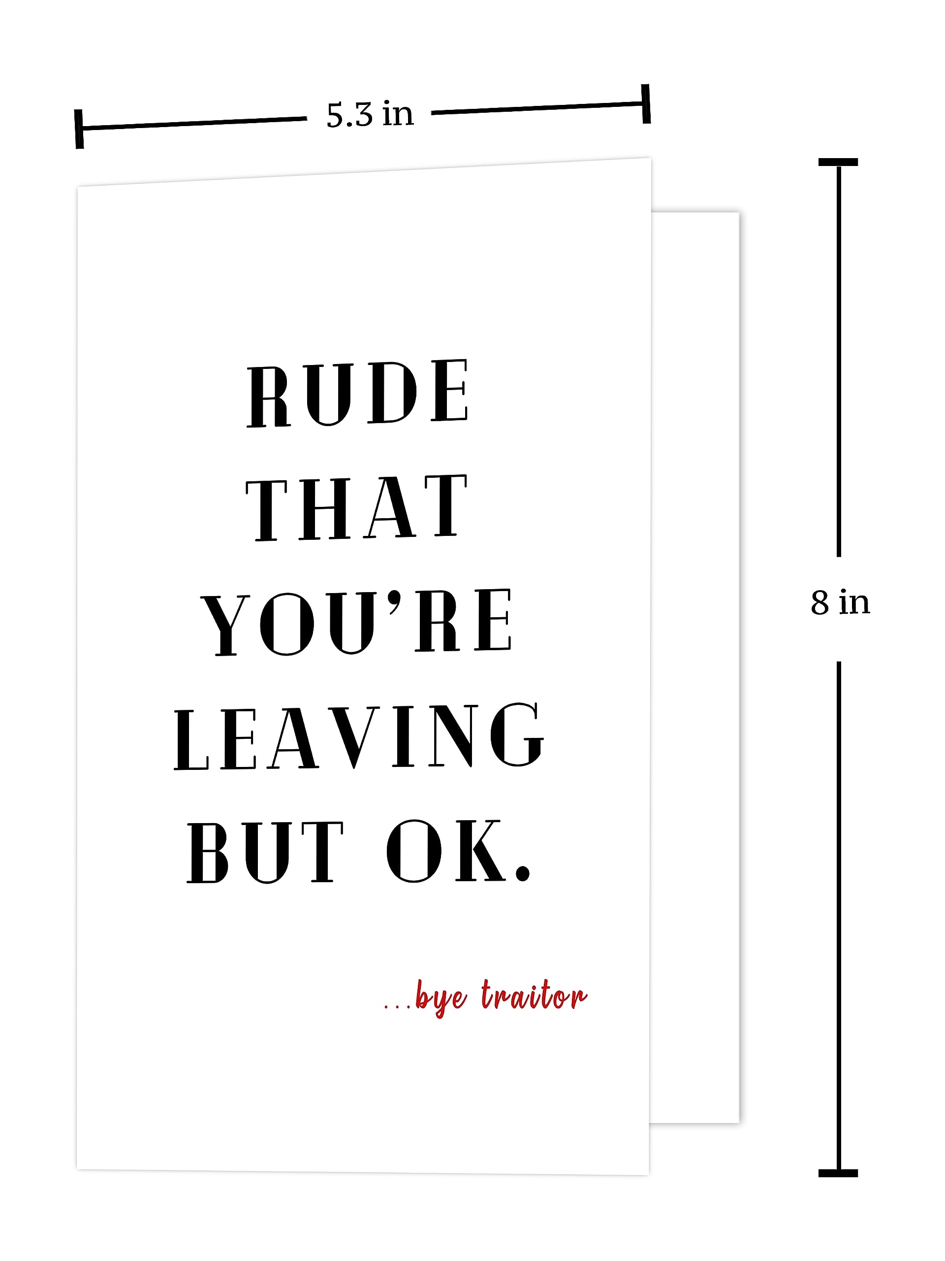 Small Cards Rude Co Worker Leaving Card Funny Rude Coworker - Hilarious Farewell Card For Boss ...