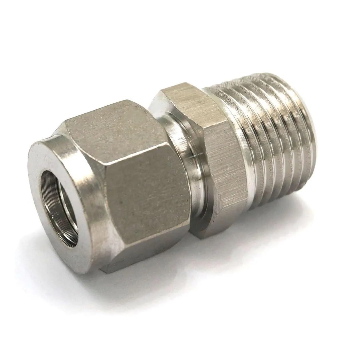 1/2" NPT Male -Fit Tube OD 12mm 304 Stainless Steel Sleeve Ferrule Pneumatic Connector Fitting