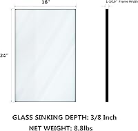 Vista 2 de VocalStar - Espejo de baño negro de 16 x 24 pulgadas para pared, espejo rectangular de esquina cuadrada con marco de metal negro para tocador
