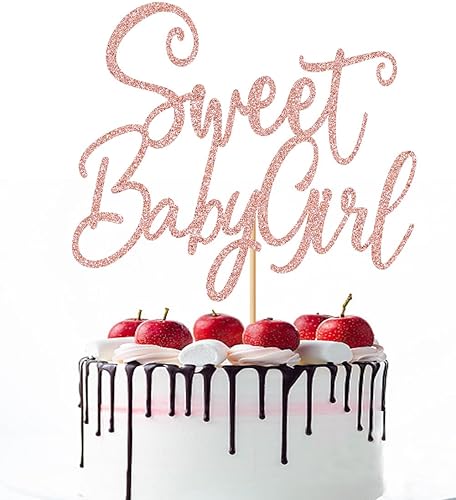 Naicaek Decoración para tartas de bebé niña, decoración de fiesta de revelación de género para recién nacido, decoración de fiesta de revelación de