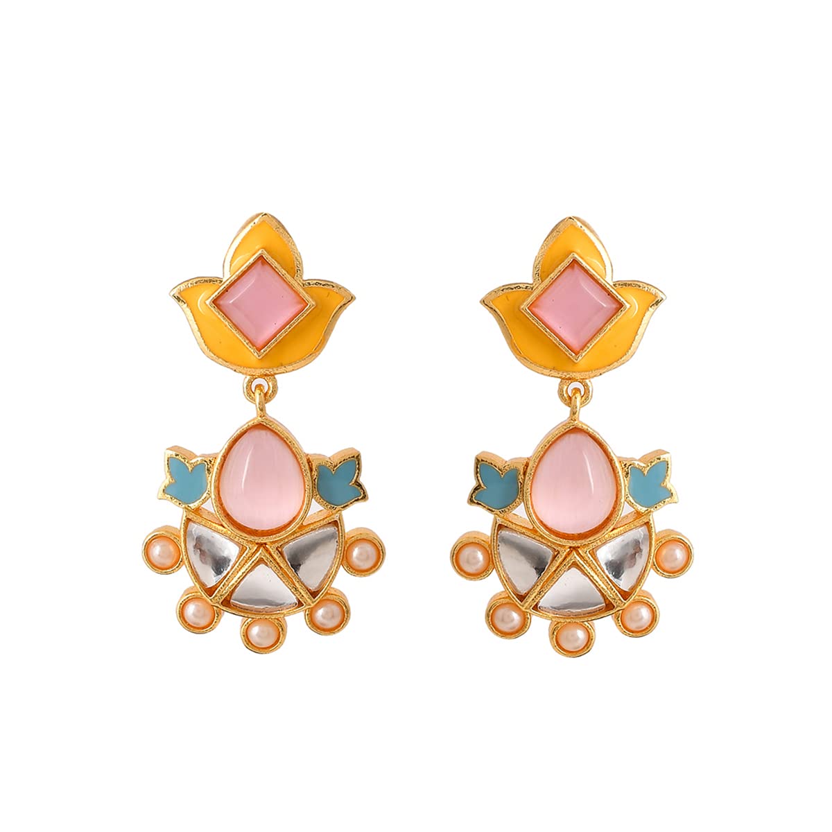 Forever More Yellow Blue Lotus Drop Earings (B0C665DX1N) Amazon Price History, Amazon Price Tracker