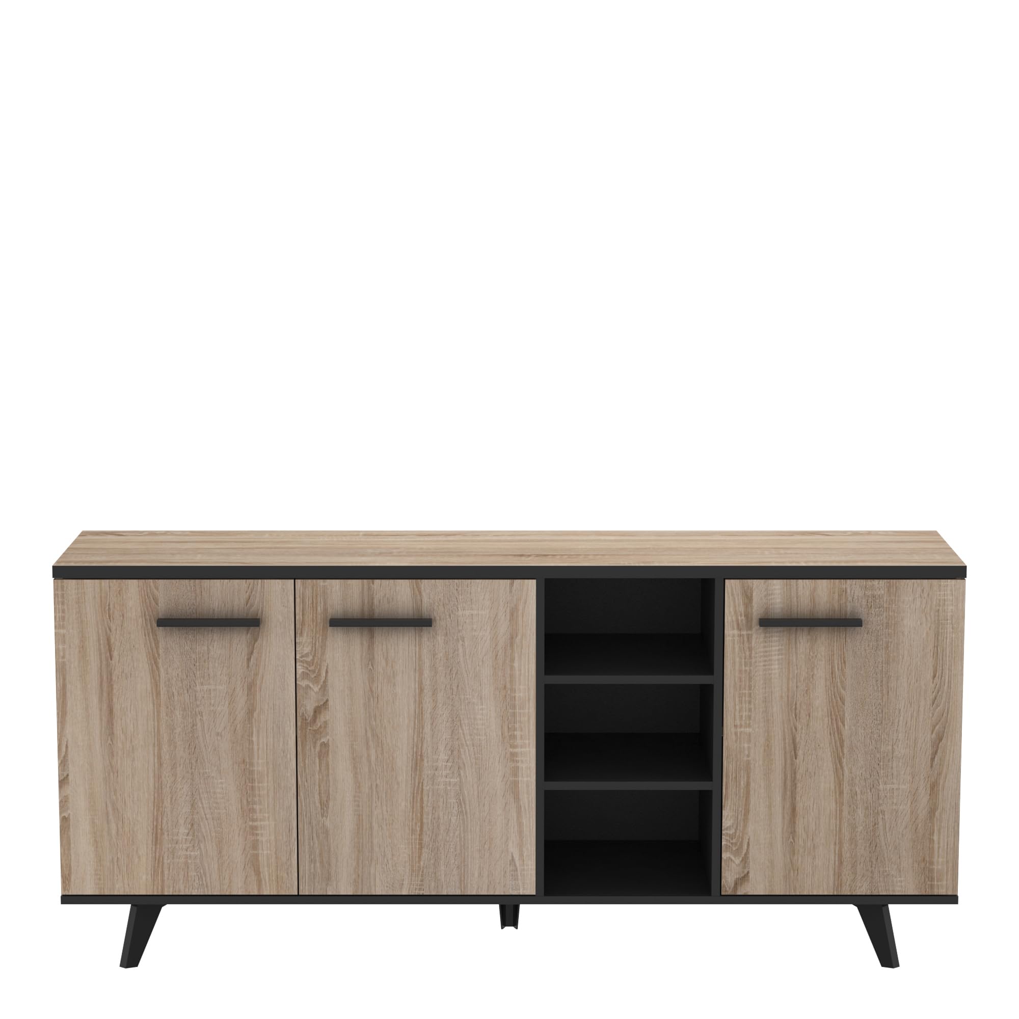 Demeyere Mueble Aparador Salón Comedor Estilo Industrial Color Roble y Negro 151x40x46