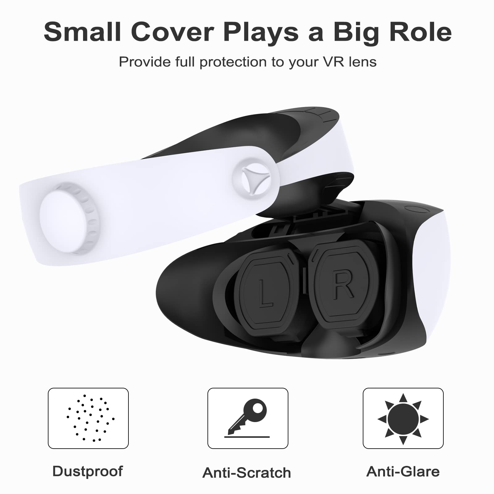 FASTSNAIL Confezione da 2 protezioni per obiettivo compatibili con PlayStation VR 2, lenti lavabili per PS VR2, anti-graffio antipolvere, copriobiettivo, accessorio compatibile con PS5 VR2