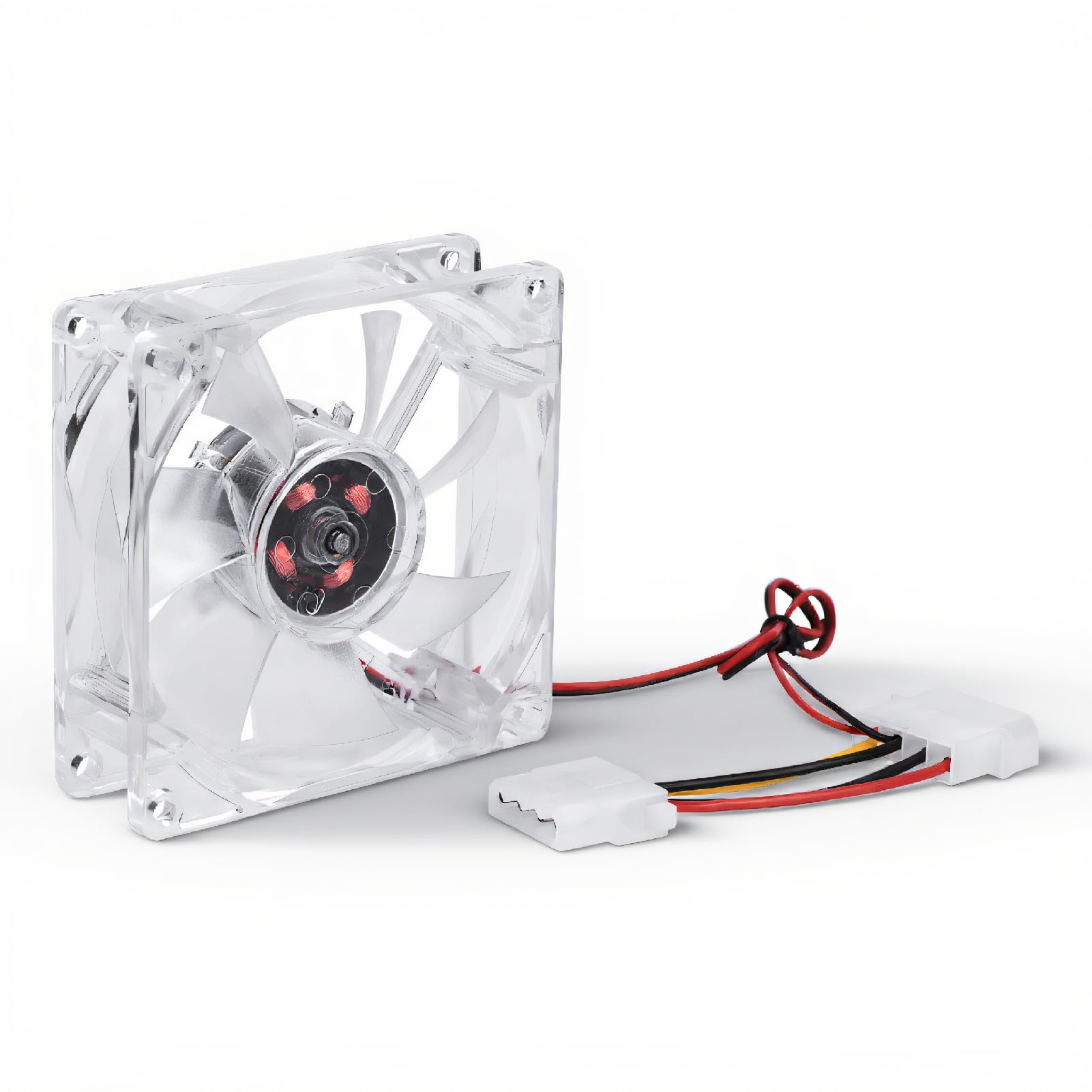 80mm PC Case Fan, 4 Pin Silent PC Case Cooling Fan with LED Light, Internal Silent CPU Fans for Computer