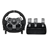Logitech G920 Driving Force Racing Wheel and Floor Pedals, Real Force Feedback, Stainless Steel Paddle Shifters, Leather Steering Wheel Cover for Xbox Series X|S, Xbox One, PC, Mac - Black