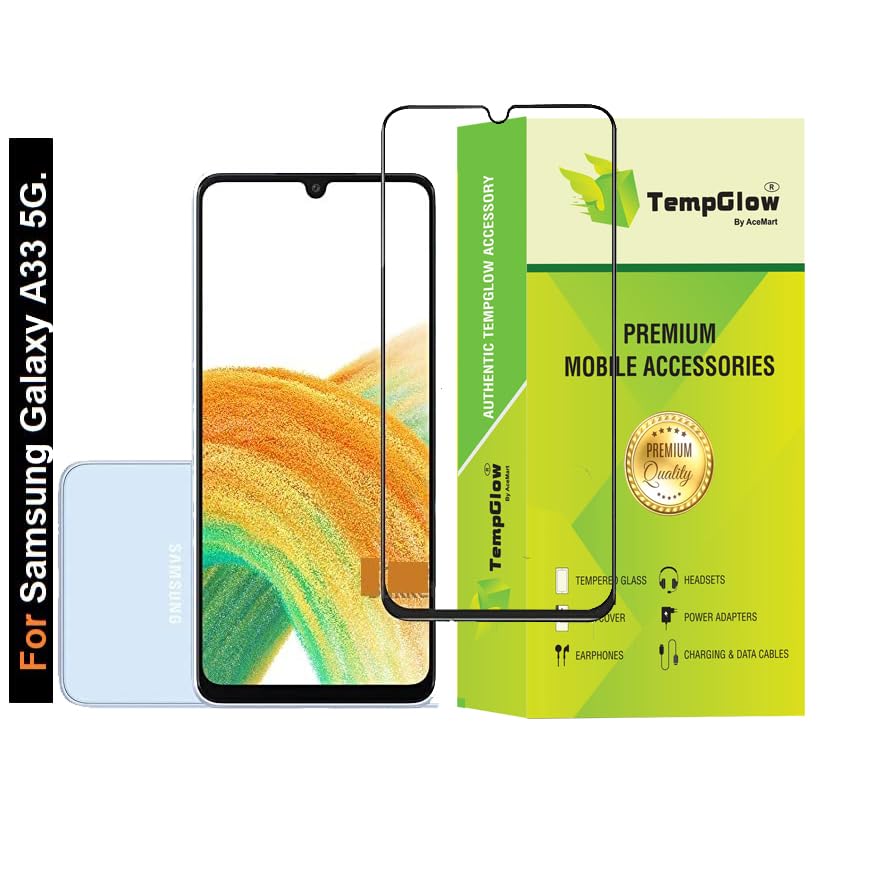 Image of Screen Protector for Samsung Galaxy A33 5G (Black) Tempered Glass Edge-to-Edge 6D Screen Guard With Installation Kit