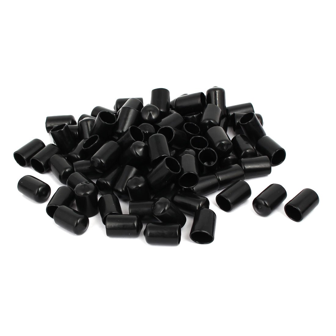 Uxcell Black Sourcing Map 12Mm Inner Dia Rubber Hose End Cap Screw Thread Protector Cover 100Pcs