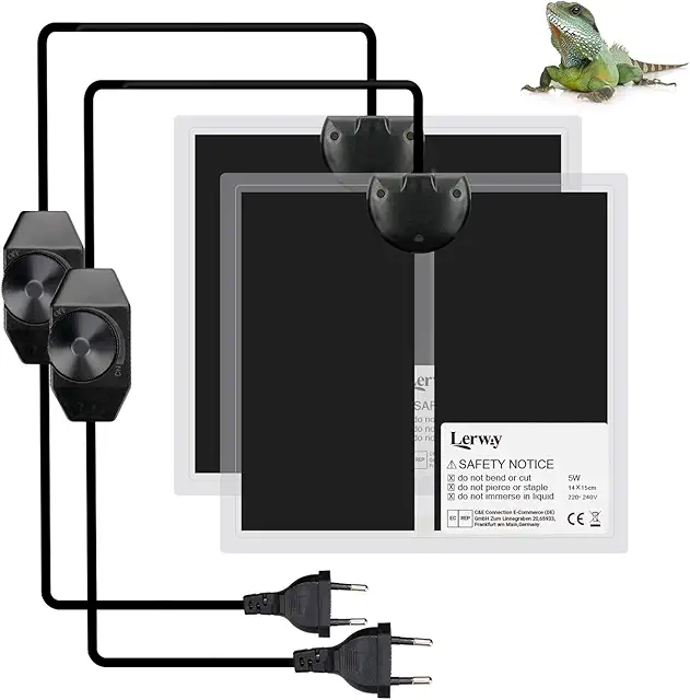 LERWAY Waterproof Reptile Heating Mat 2-Pack - Terrarium Heat Mat