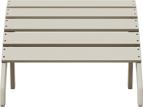 Vista 207 de WestinTrends Otomana para exteriores, reposapiés otomano Adirondack para patio, taburete de madera de polietileno para todo tipo de clima