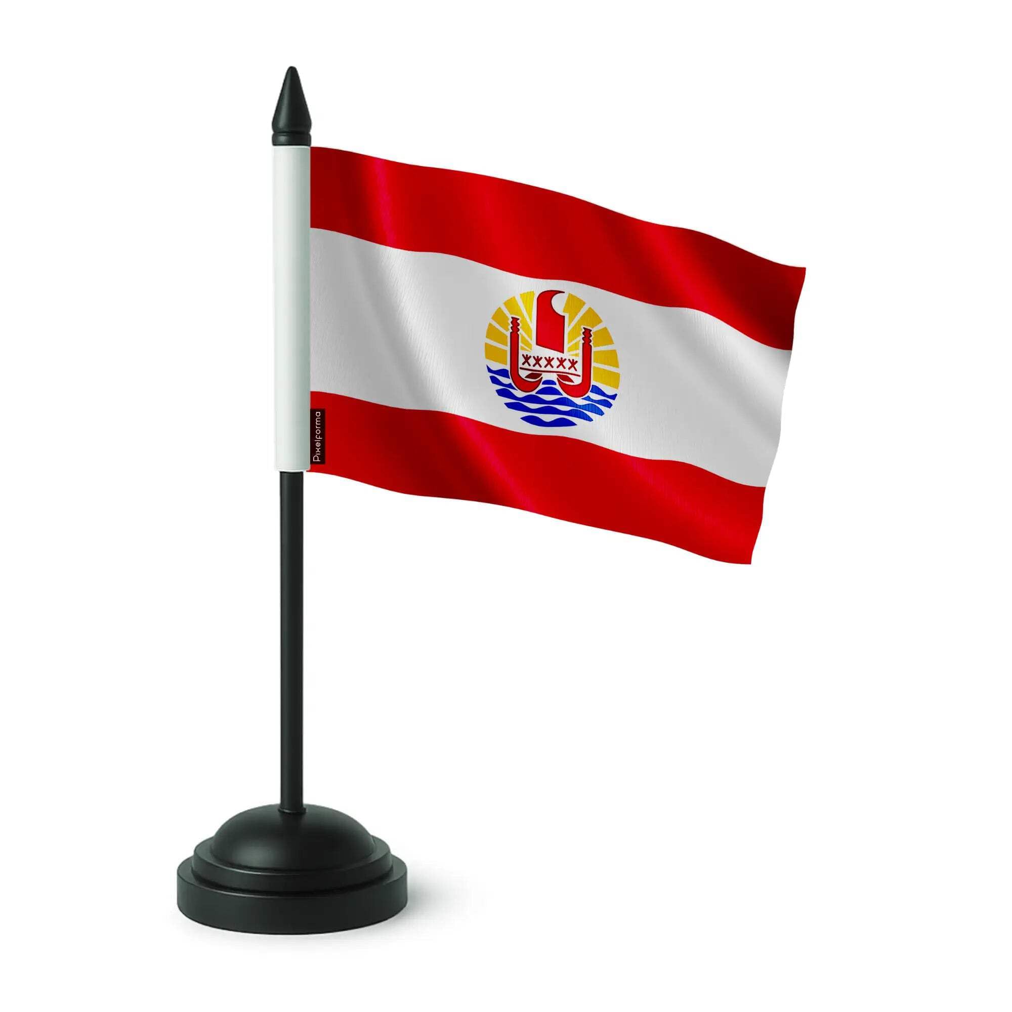 Drapeau de table Polynésie française 14x21cm en polyester de haute qualité - 3