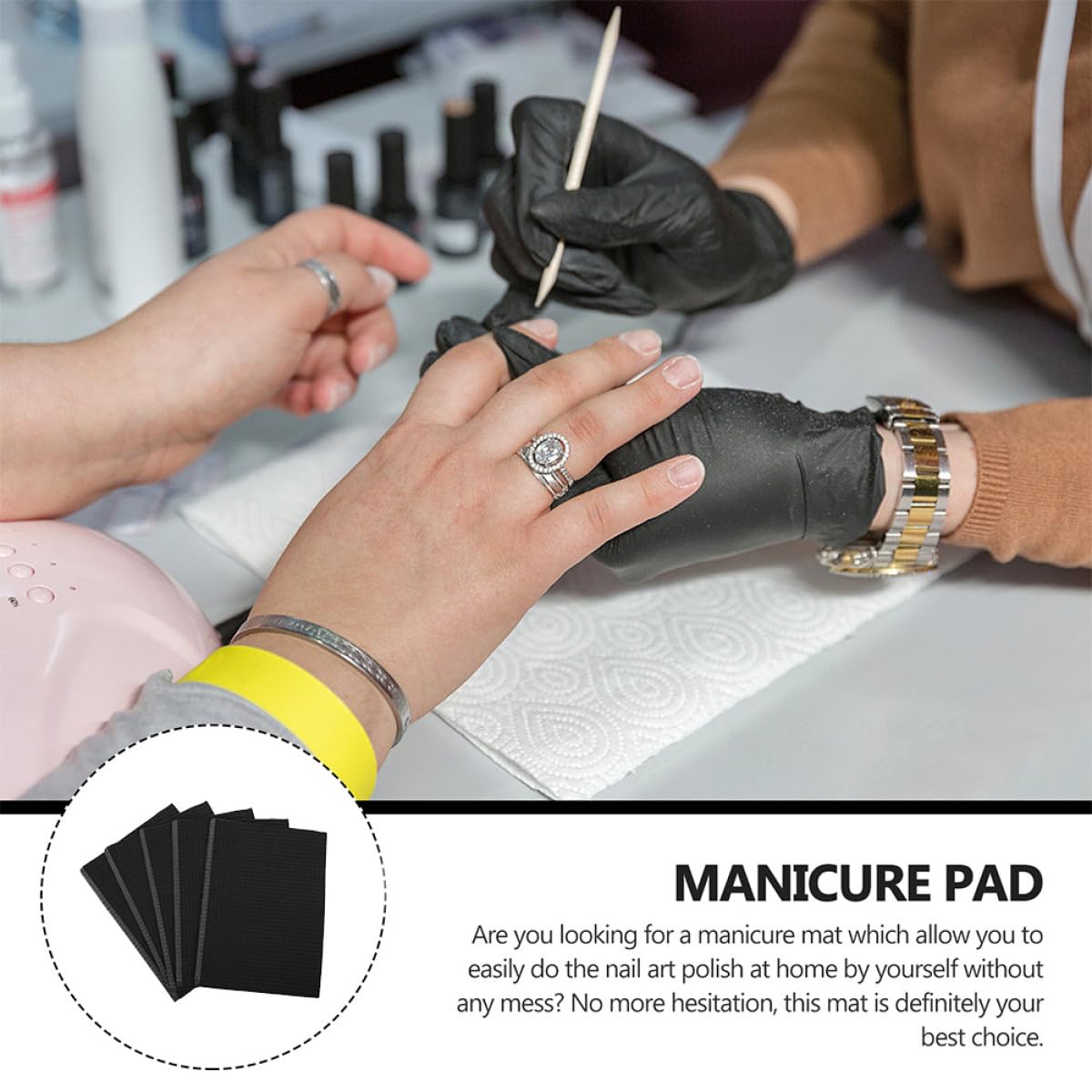 Tovagliette Monouso per Manicure 125 Pezzi, Pad Assorbenti in Carta Doppio Strato Resistenti allo Strappo, per Saloni di Bellezza Art Fai da Te, Protezione Tavolo e Igiene Mani