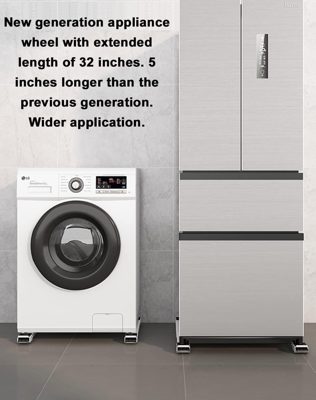KEMLOZE Adjustable Washing Machine Stand with Locking Wheels | Multi-Functional Movable Base for Refrigerator, Fridge, Furniture, Sofa, Table & Cupboard | Heavy Duty Mobile Roller Mover 2