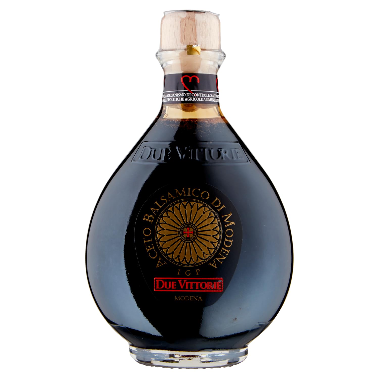 Due Vittorie Balsamico-Essig aus Modena g.g.A. Essig Aceto Balsamico di Modena IGP Glasflasche 12 x 250ml + Beni Culinari Kostenloser Schlüsselanhänger
