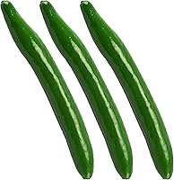 Eiarrnp 3pcs Lifelike Artificial Cucumbers - Realistic Fake Plastic Vegetables for Kitchen Home Party Decor