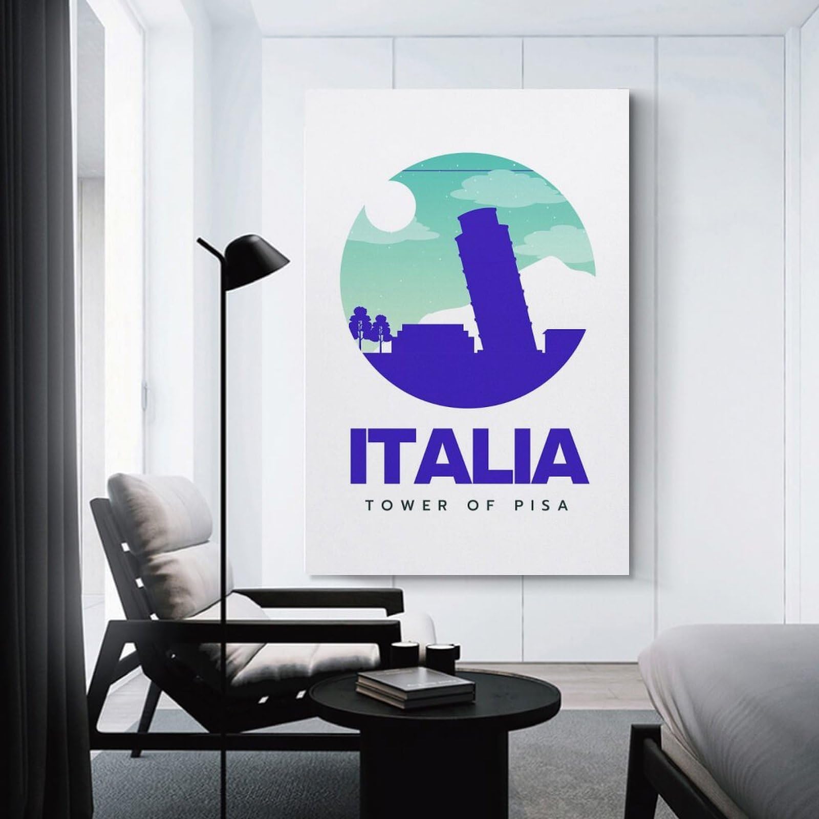 Room Decor Wall Art Italia Tower of Pisa Travel, 16x24inch(40x60cm), for Gallery Wall Layouts in Home Or Office, Home Wall Art for Statement Displays