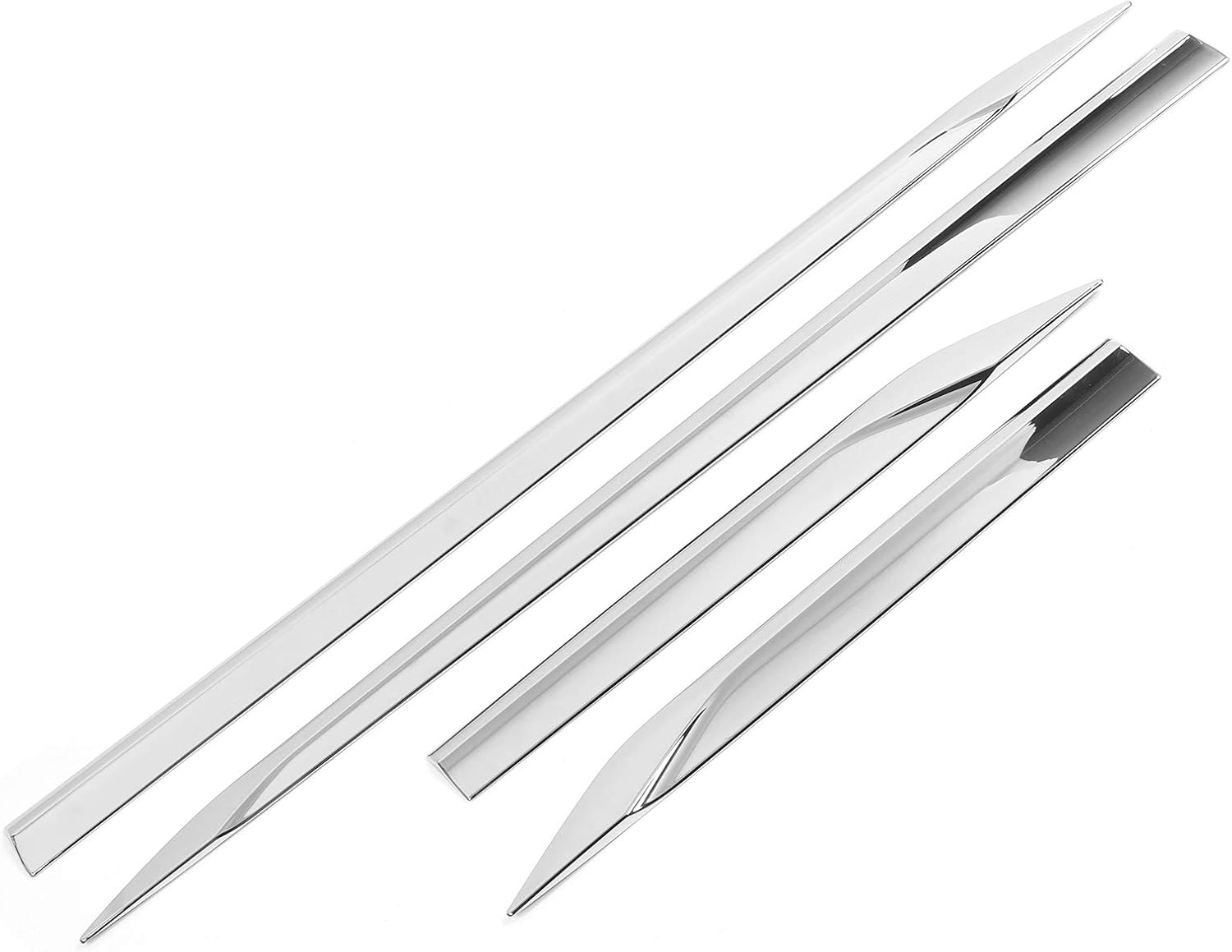 Vomeko 4PCS Body Side Door Molding Guard Cover Trims Chrome, Car Side