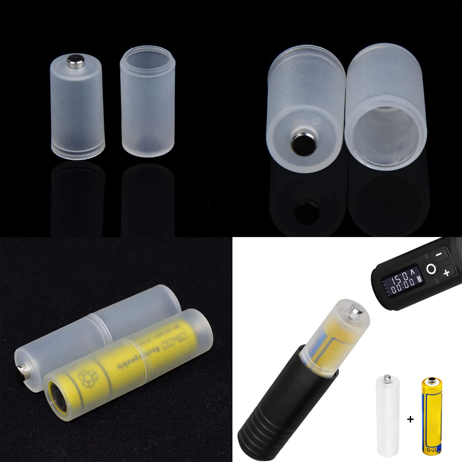 duoyif Adaptador Transparente BateríA AdaptacióN Adaptador del BateríA Convertidor BateríA del Convertidor AdaptacióN BateríA Convertidor Caja Pack of 10 Convert AAA To AA Batteries