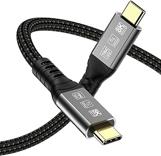 Angusplay Cavo Thunderbolt 4 USB C 1m, Cavo USB4 40Gbps, PD 100W Video 8K 60Hz/e doppio 4K@60Hz, Compatibile con Thunderbo...