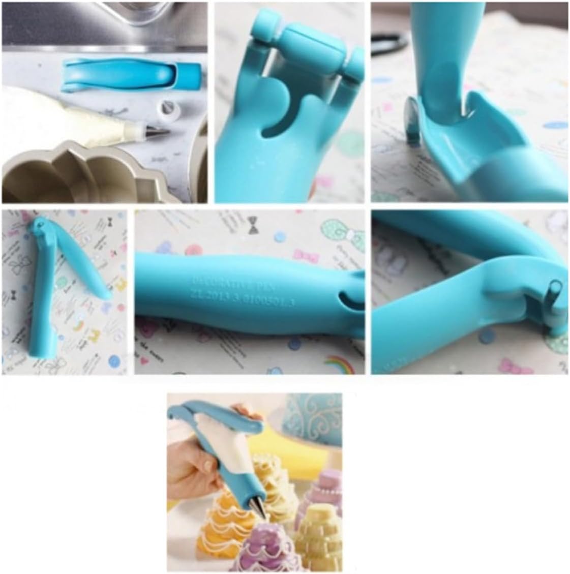 Cake Decorating Pen Tool Kit 6 Pcs with Nozzles and Bags