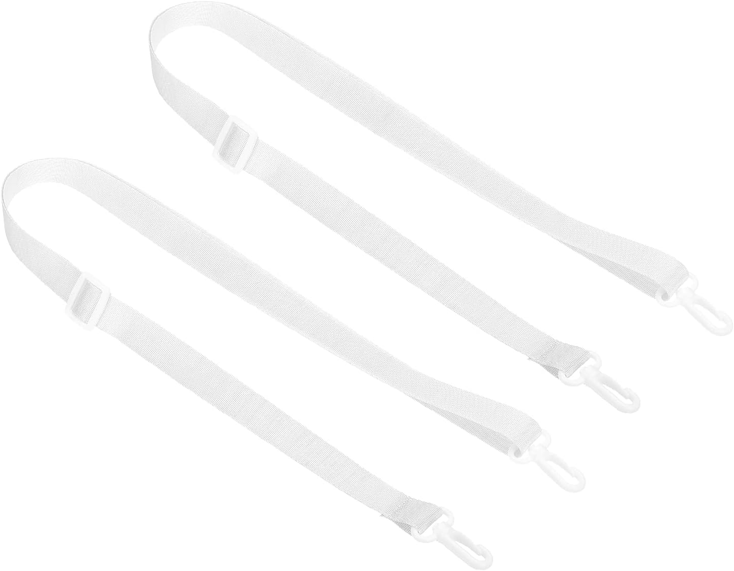 PATIKIL 125cm x 2cm Replacement Shoulder Strap, 2 Pack Adjustable Swivel Clips Hook Buckle Slide Crossbody Bag Belt for Water Bottle Carrier Sling Bag, White