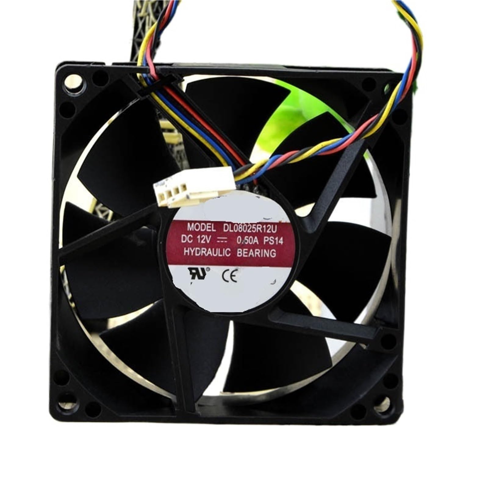 PEQYUACTE AVC 8025 80mm x 80mm x 25mm DL08025R12U Hydraulic Bearing PWM Cooler Cooling Fan 12V 0.50A 4Wire 4Pin Connector
