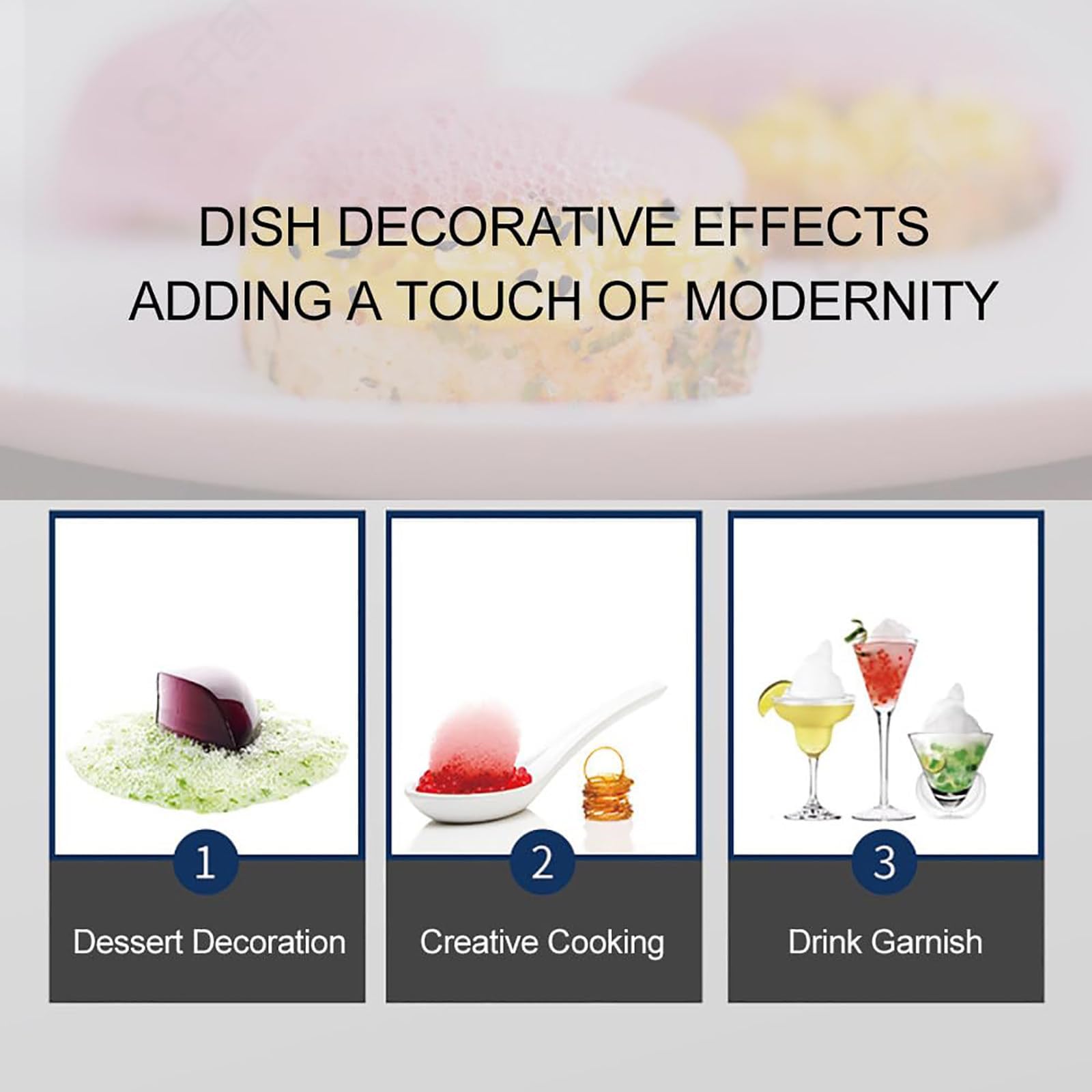 Générateur de mousse culinaire - Machine à mousse de gastronomie moléculaire pour cocktails, barbecues, desserts, plaquage alimentaire, recettes, outil de cuisine, équipement de cuisine professionnel