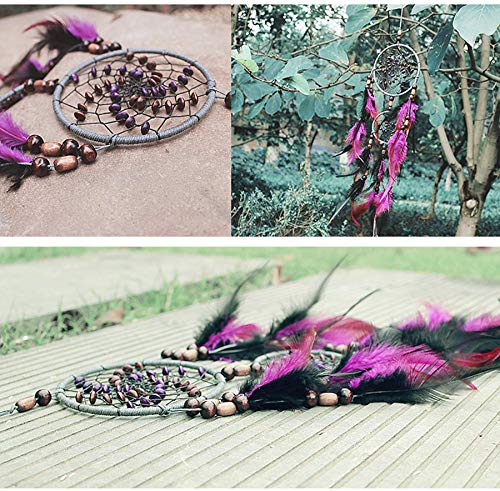 Boho Wall Decor Bohemian Home Art - Wall Hanging Dream Catcher Beautiful Apartment Dorm Room Door Christmas Party Home Decoration Double Ring 19. 7 Inches Long - Thumbnail 6