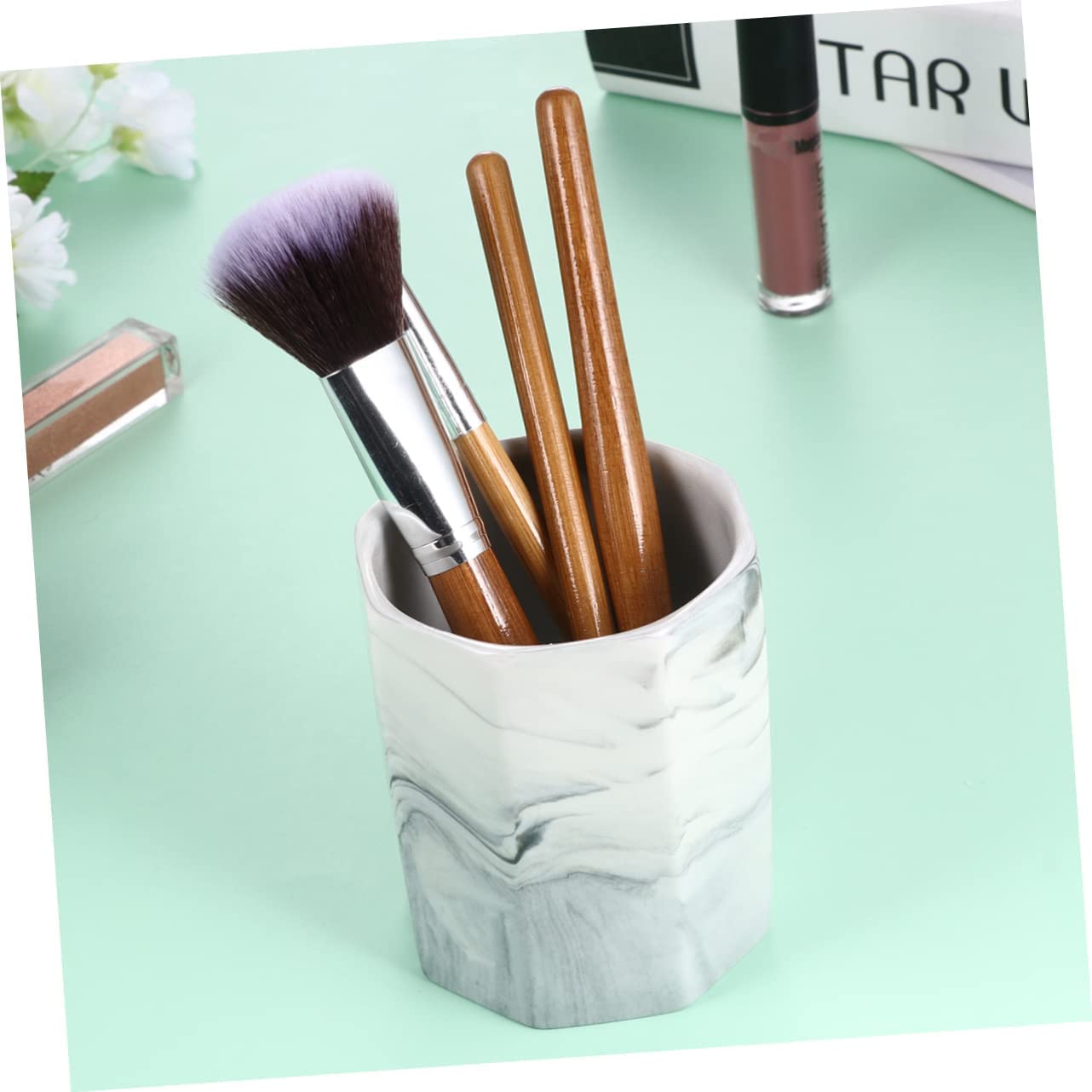 Porte-stylo Pot à crayons Fournitures de bureau Organisateur de stockage Porte-conteneurs Bureau Nordique Gris Fournitures Tasse de bureau Conteneur de stylo en céramique Bureau Cas d'école Décoration