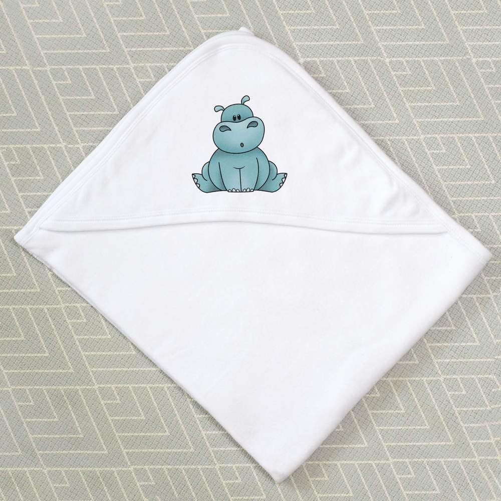 Azeeda 'Sitting Hippo' Baby Hooded Towel (HT00016066)