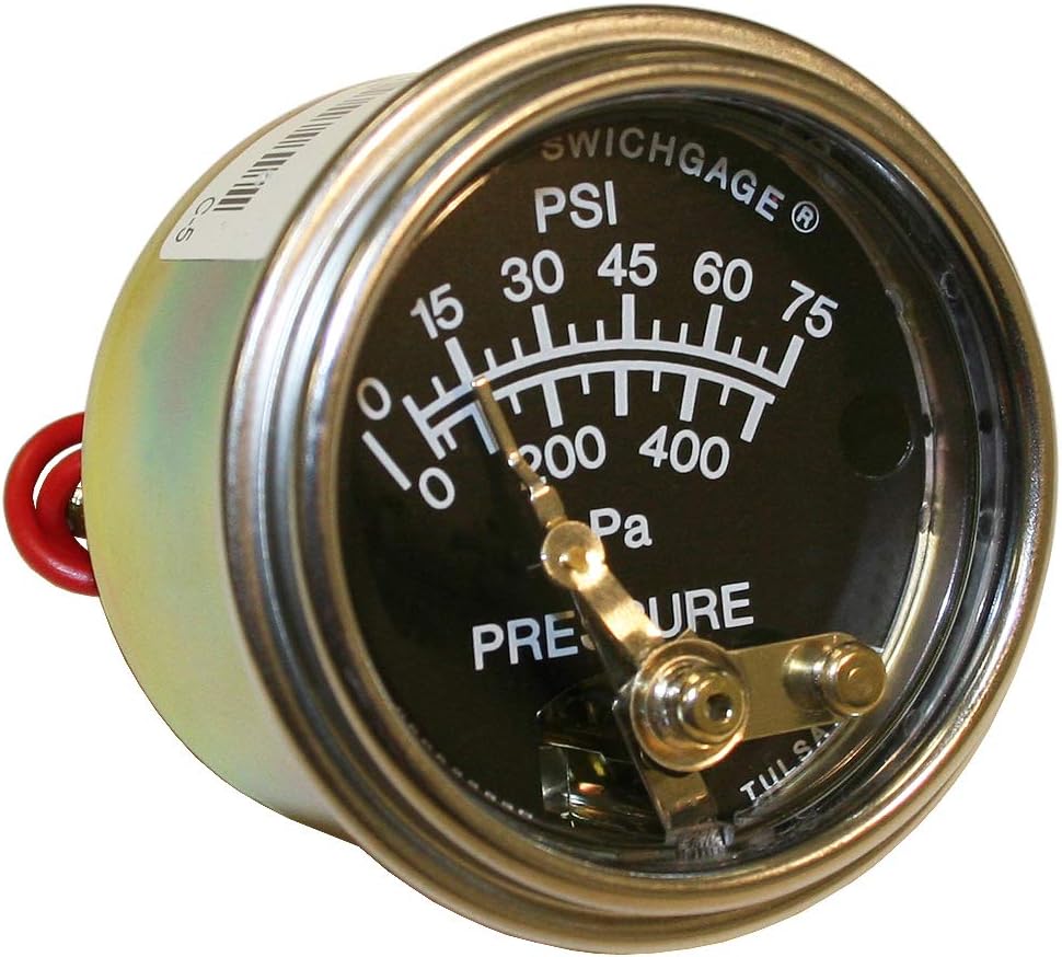Murphy 20P75 Oil Pressure Gauge Pressure & Vacuum Gauges