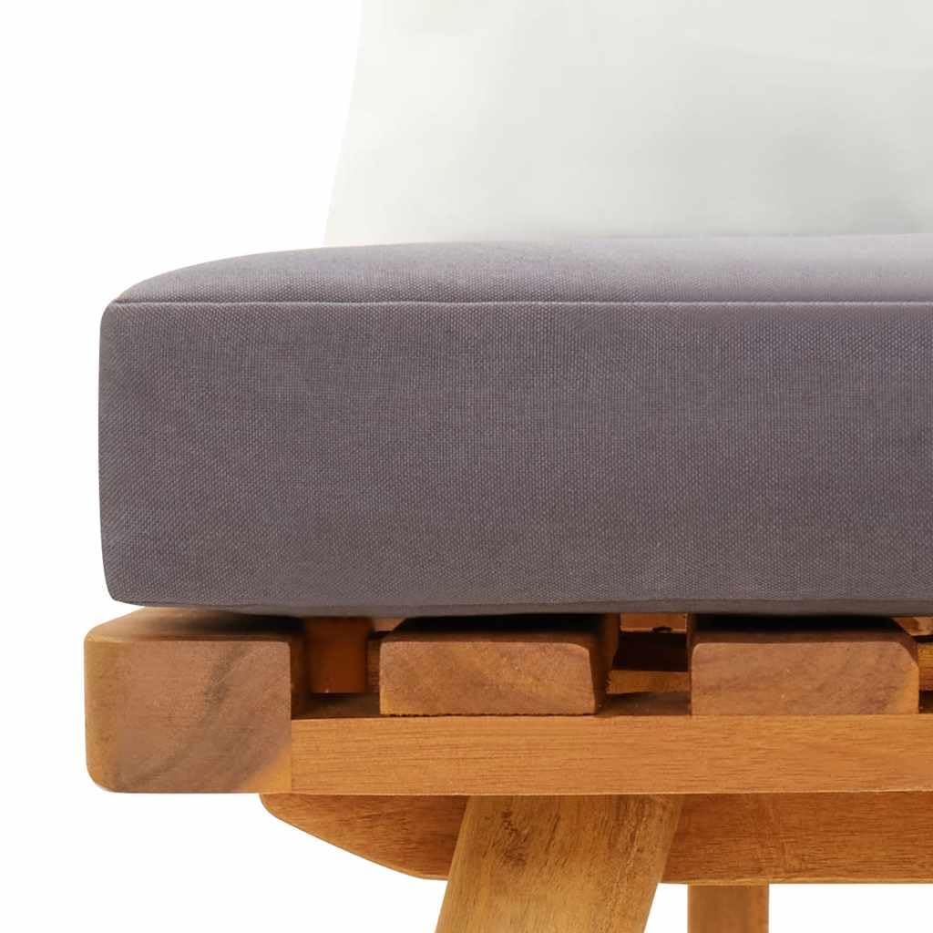 Repose pied de jardin avec coussin 60x60x29 cm Bois d acacia