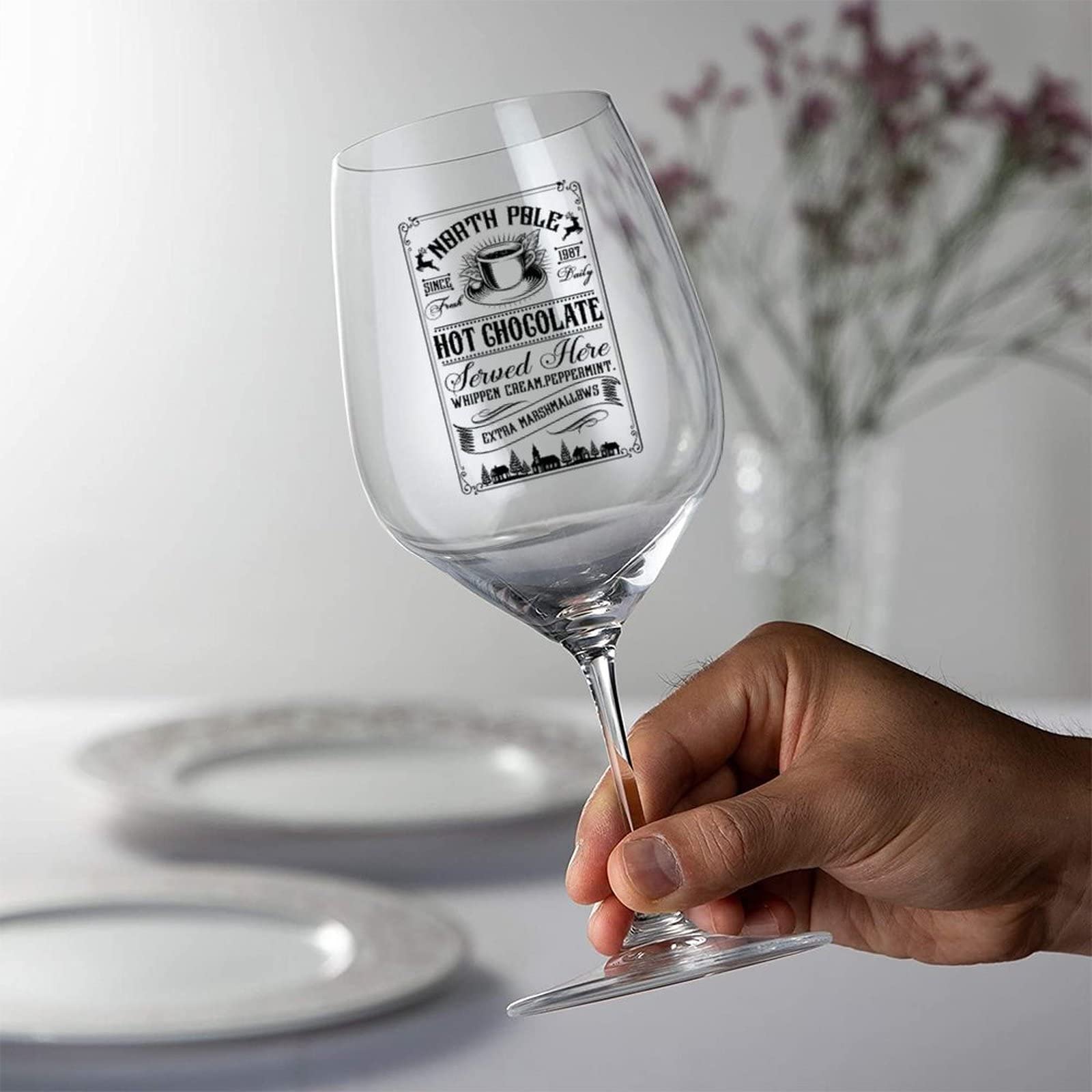 Bicchiere da vino rosso menta piperita regali per le vacanze per colleghi Set di 2 per coppia anniversario regalo di nozze regali personalizzati per donne e uomini 471,9 g