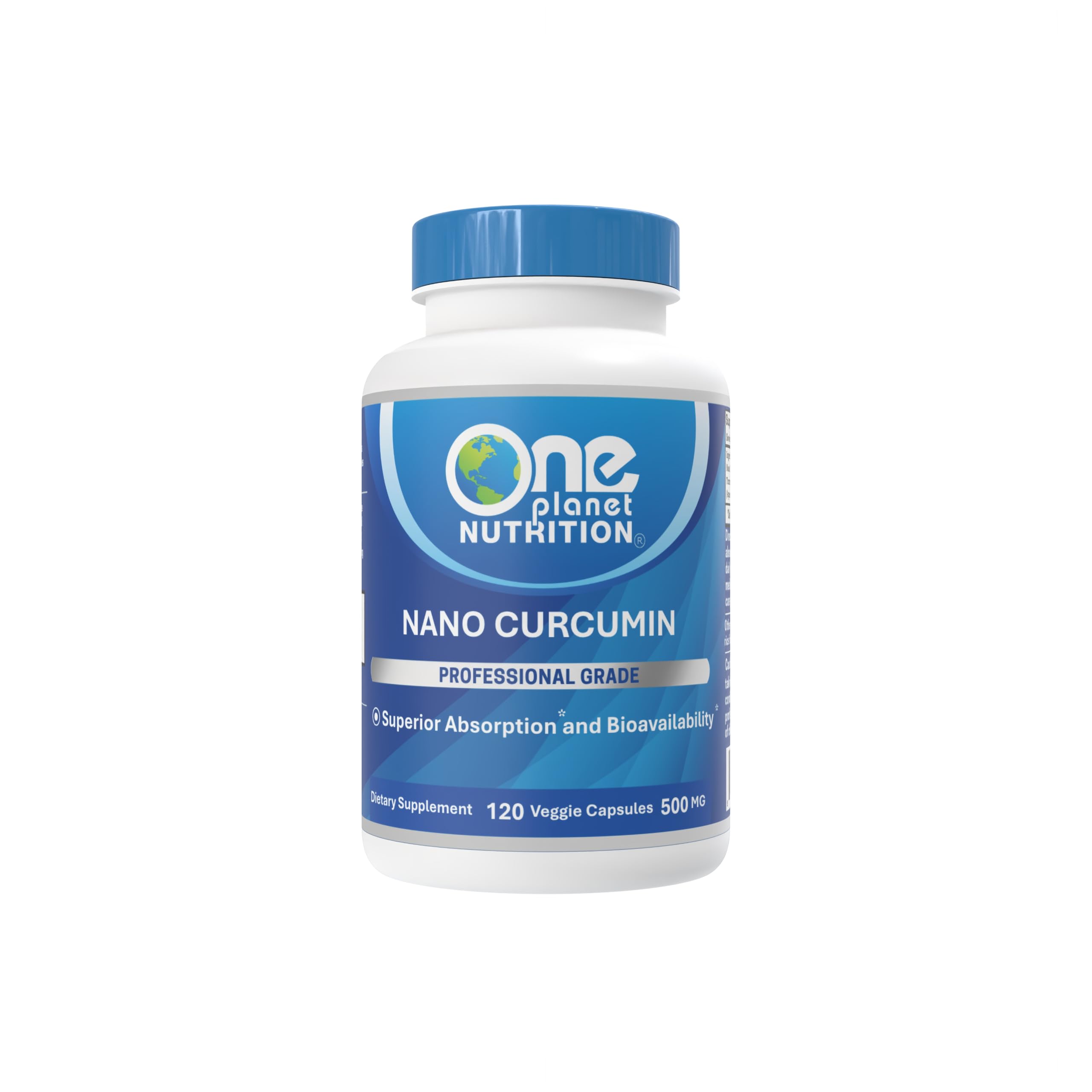 One Planet Nutrition Nano Curcumin 500 mg Veggie Capsules (120 Servings)