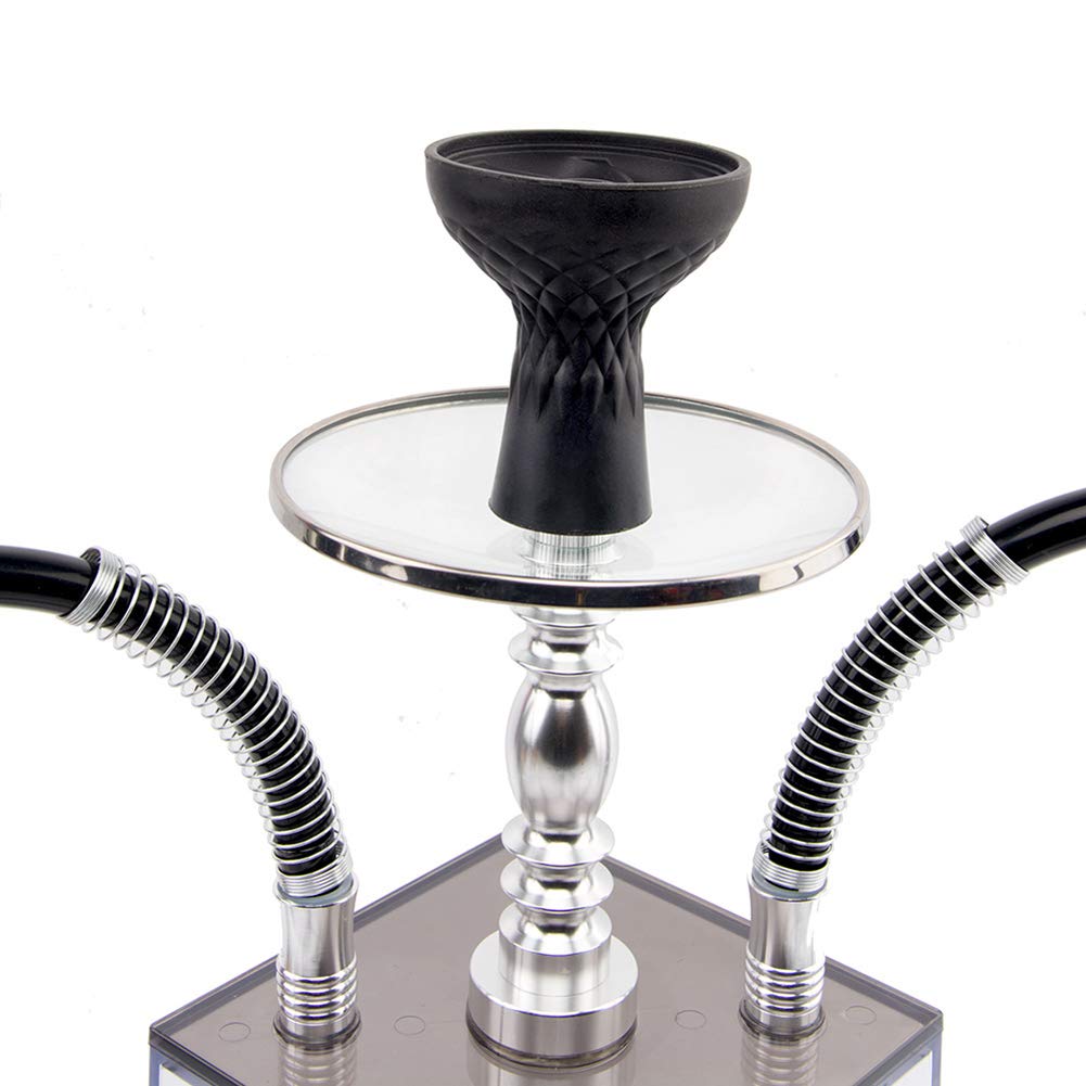 LED Shisha Shisha Set Micro Modern Acryl Bubble Shisha EIN Schlauch Big Smoke mit Silikonschale für Shisha und buntes LED-Licht, um das Rauchen zu genießen