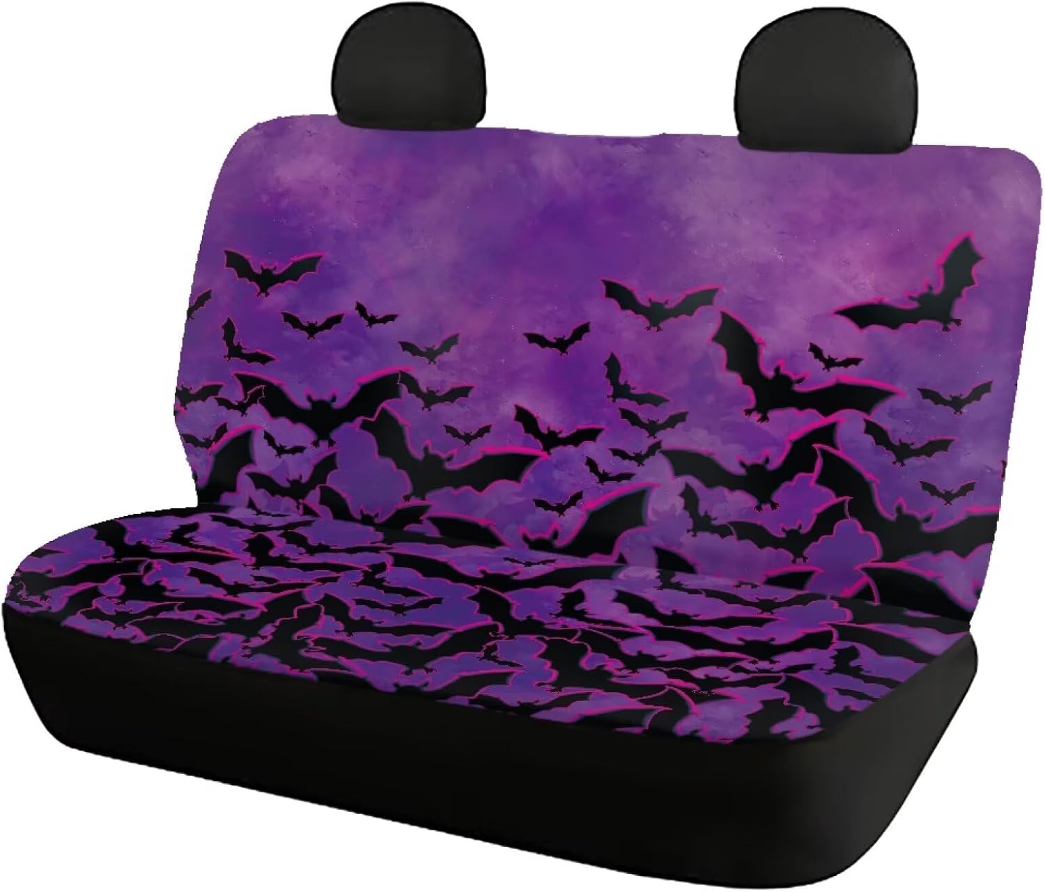 Car Back Seat Covers,Non-Slip Interior Protective Covers Rear Facing Cars Seat Cushion Seat Cover Black Bat Print