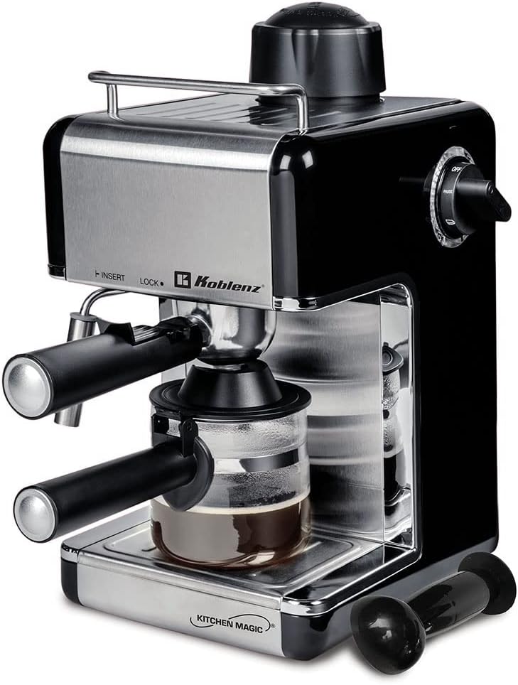 Koblenz CKM-650 EIN 4-Cup Kitchen Magic Collection Espresso and Cappuccino Maker, One Size, Black
