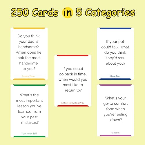 Miniatura 3 de Paquete familiar de 250 tarjetas de conversación  Despierta diversión y charlas profundas entre padres e hijos  Diseñado por expertos para cenas,