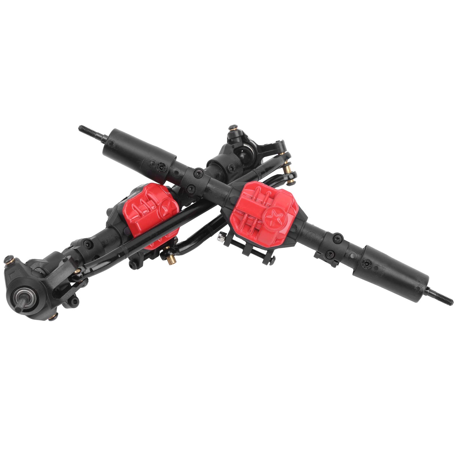 Alomejor Tylny Przód Zrównoważonego Stalowego Drzewa Napędowego dla Samochodu SCX10 I/II 1/10 RC, Czarny Metalowy Sprzęt Razem dla Amatorów, Nylonowe Akcesoria RC