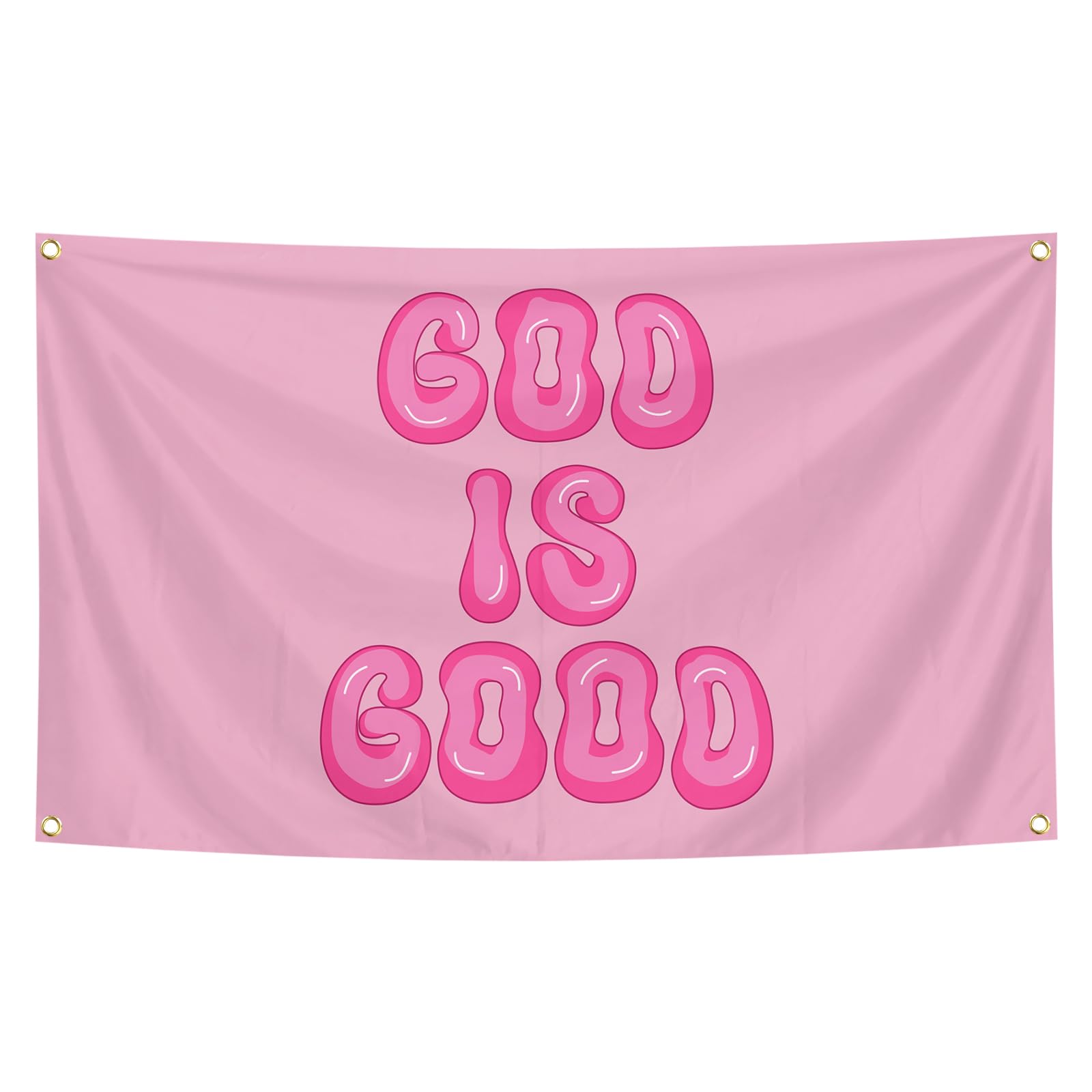 Generic God is Good Poster Tapestry Preppy Christian Wall Art 3X5 Ft Funny Tapestry Decoration for College Bedroom Room Dorm Wall Aesthetic Decor