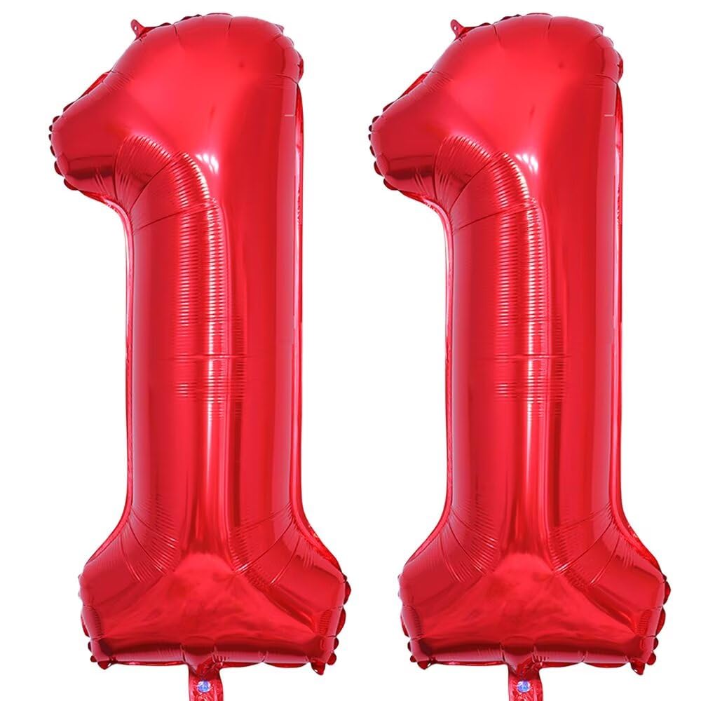 Number 11 Balloon Red Numbers Balloons 11 Birthday Party Foil Balloon 11 Deco Anniversary-100cm โ image 1