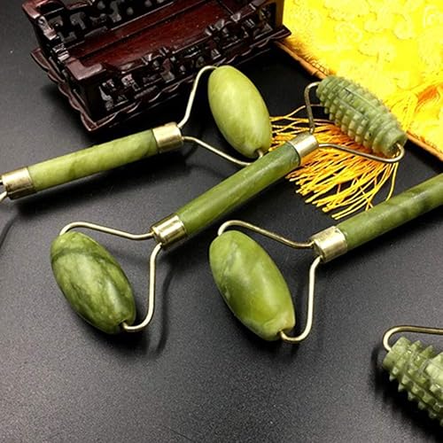 Miniatura 3 de Jade Roller TherapyGua Sha herramienta de raspado, doble cabeza falsa de jade rodillo cuello rodillo facial belleza masaje adelgazante herramienta
