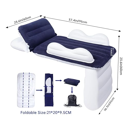 Miniatura 2 de MiiDD Cama inflable de viaje para niños pequeños, cama de avión para niños, cama de viaje para niños, cama portátil para niños, cuna de viaje,