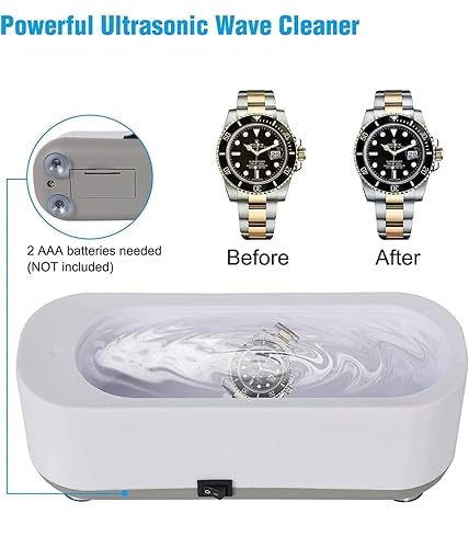 Miniatura 7 de Limpiador ultrasónico de gafas con tanque de acero inoxidable para anteojos, limpiador ultrasónico de gafas máquina de limpieza de joyas para