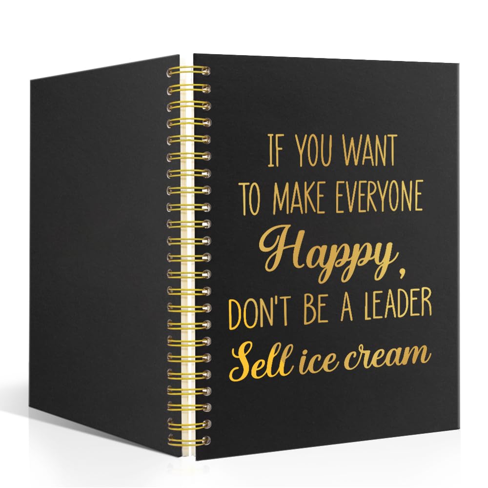 XQLZY To Make Everyone Happy. Don't Be A Leader Sell Ice Cream Spiral Notebook - 160 Blank Pages Journal, Sarcastic Office Gifts, Office Quotes, New Job Gifts for Coworkers, Office Humor for Boss