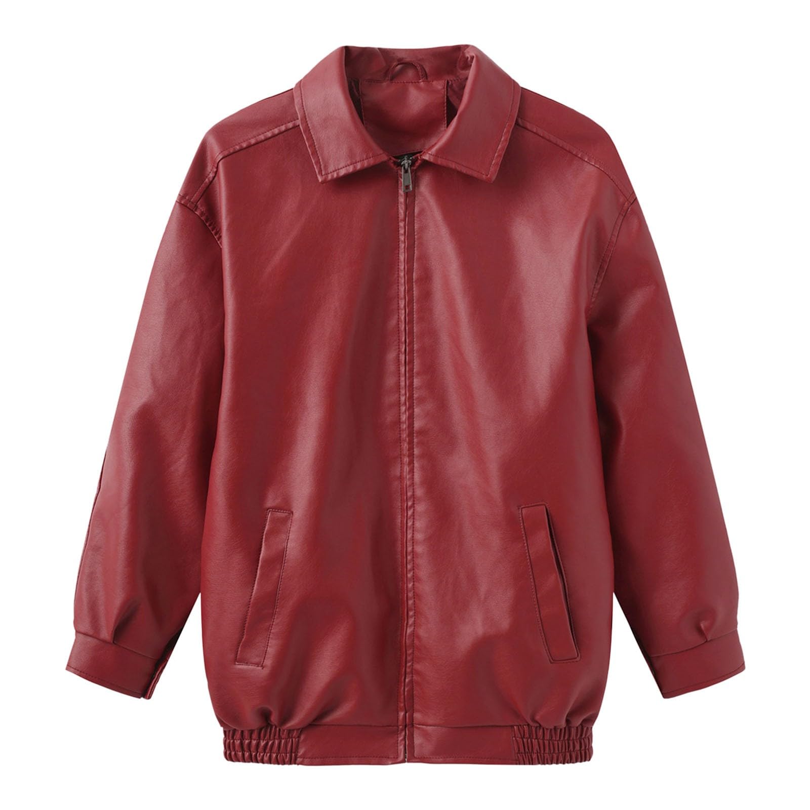 Lederjacke Damen Damen Kunstlederjacke Oversize Motorrad Übergröße Moto Biker Lederjacke Mantel Kurz Leicht Mode Lässige Kunstlederjacke L
