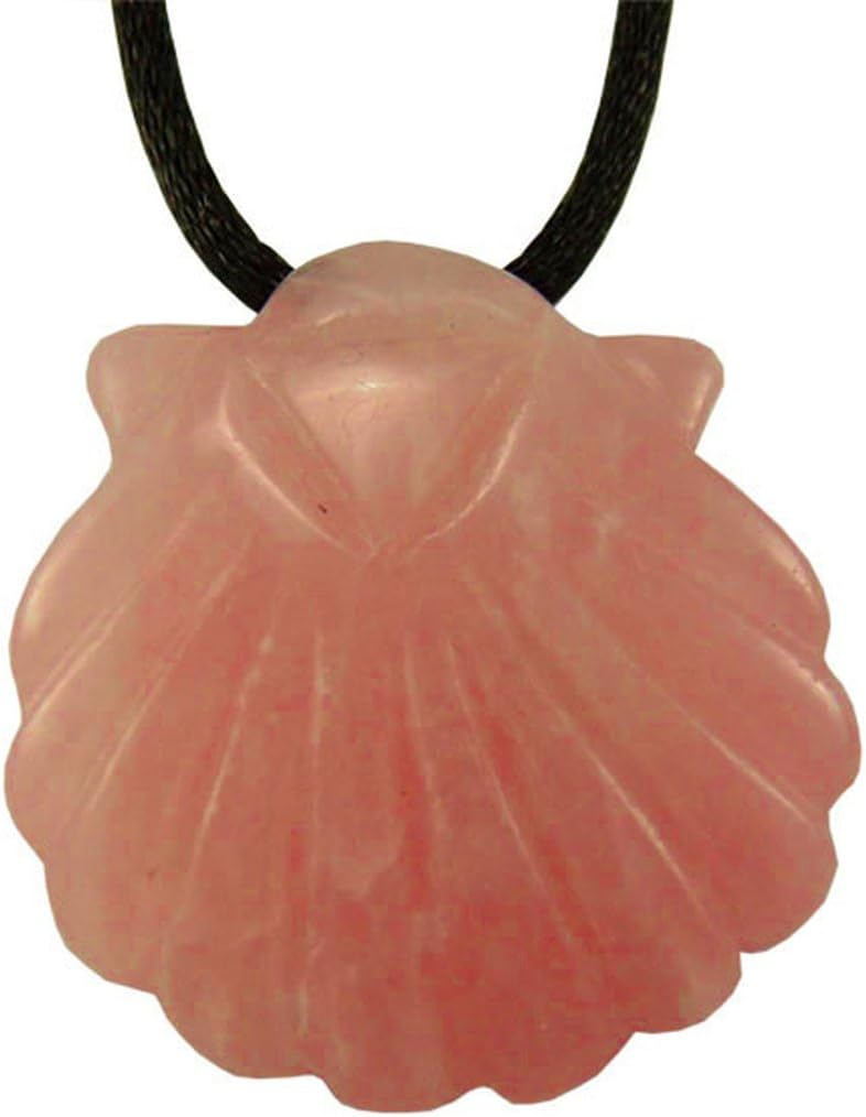 J[B] Pendant Scallop, Rose Quartz