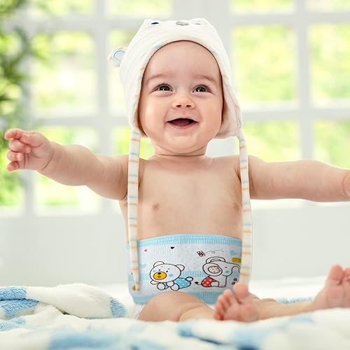 Miniatura 2 de 8 piezas de algodón de dibujos animados bebé bebé cordón umbilical banda de vientre bebé protector de vientre suave recién nacido ombligo cinturón