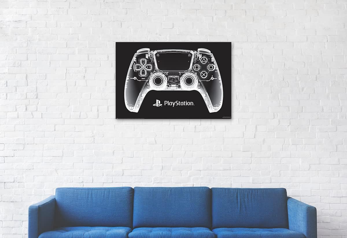 PlayStation - Gaming Poster (X-Ray Gaming Controller / Pad) (Size: 36" x 24") : Video Games